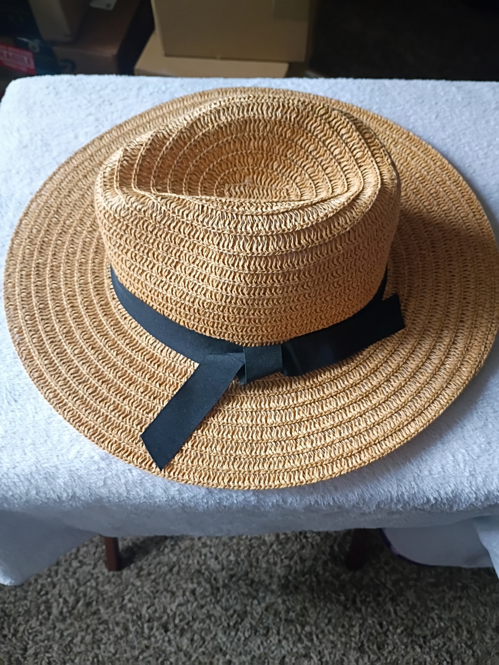 Torrid Straw Sun Hat with Black Band - Natural Tan